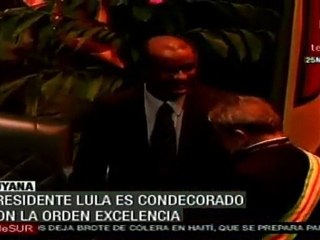 Presidente Lula es condecorado con la orden excelencia; Guyana