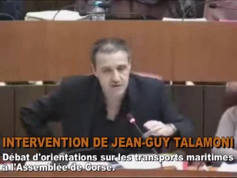 Débat transports maritimes. Jean Guy Talamoni