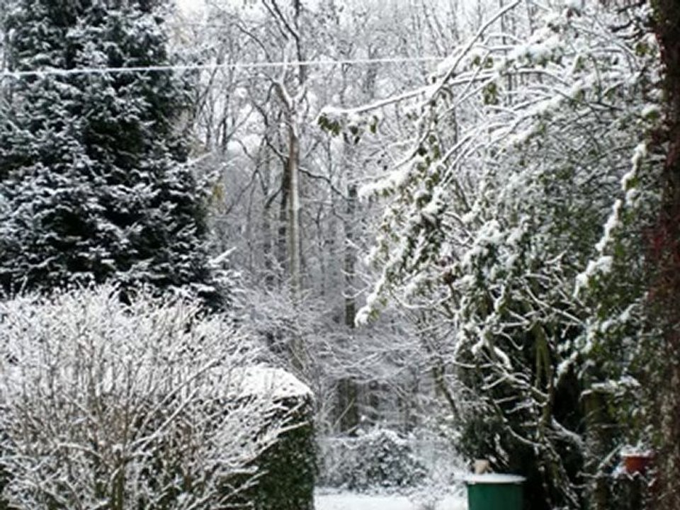 Neiges d'hiver en automne à Beauvais, en Picardie.