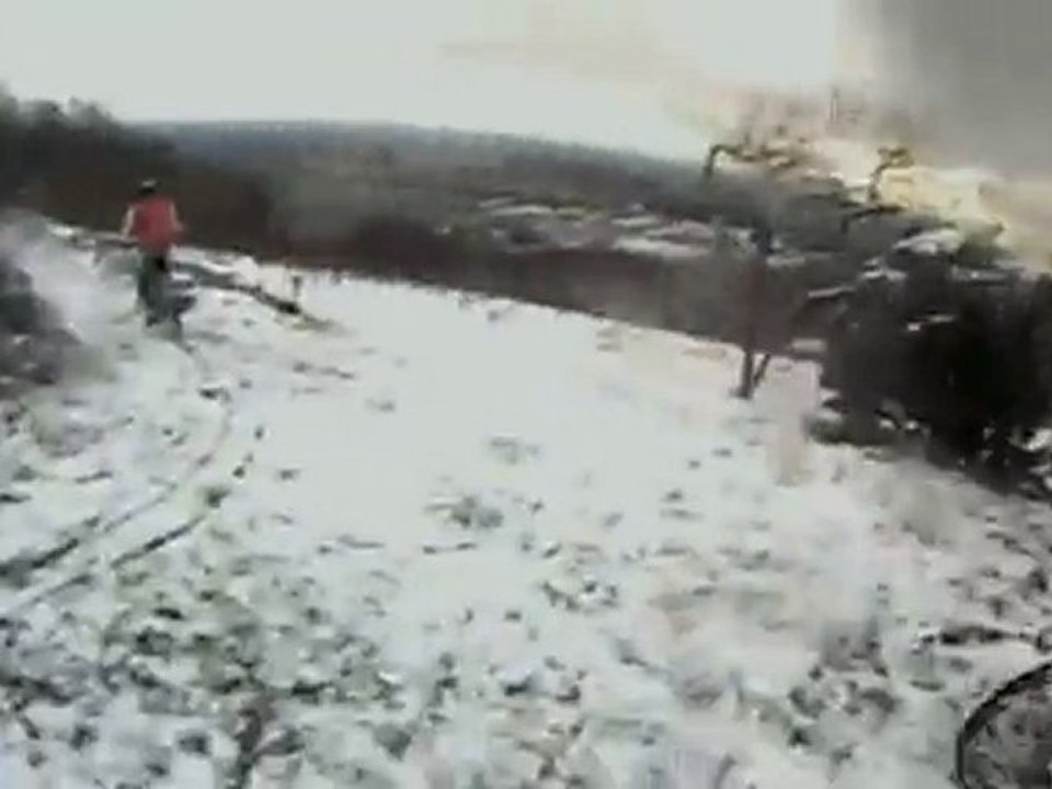 sortie vtt dans la neige