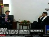 Ecuador y Colombia restablecerán relaciones antes de fin de