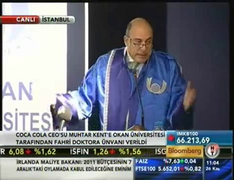 Muhtar Kent Onursal Doktora Töreni Konuşma BloombergHT Canlı