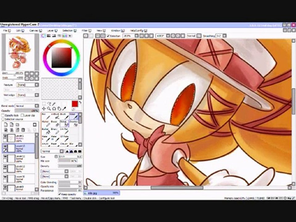 speed drawing colo Paint tool SAI