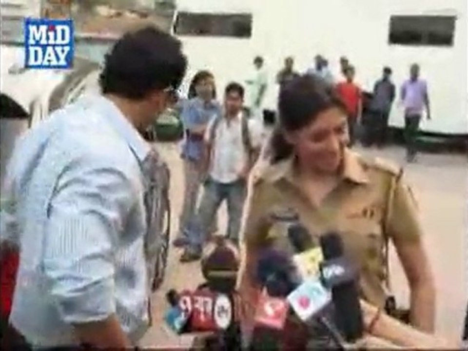 John Abraham and Pakhi on the sets of TV show FIR