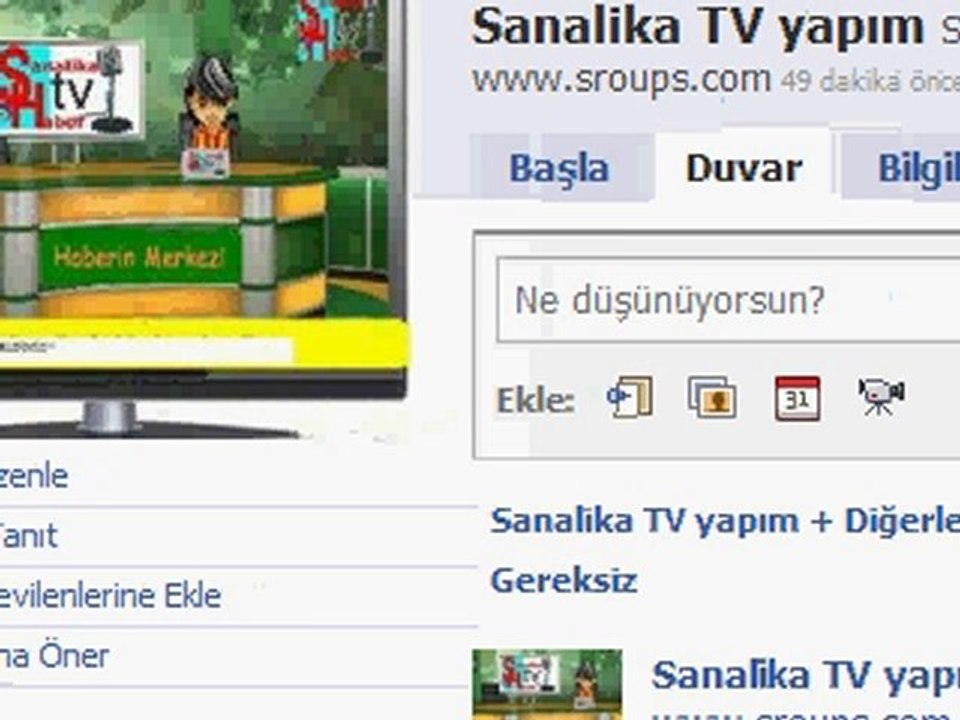 Sanalika TV Yapım face sayfası