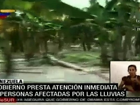 Gobierno venezolano presta atención oportuna a damnificados por las lluvias