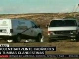 México: Encuentran veinte cadáveres en narcofosas