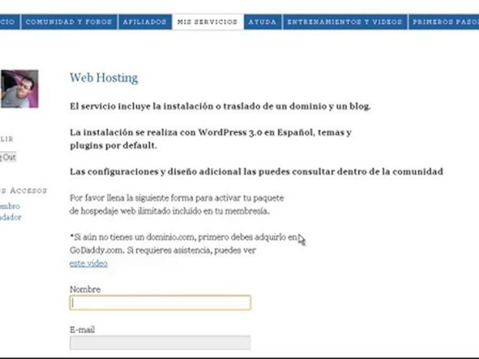 Hosting y Blog Con I.E.,,