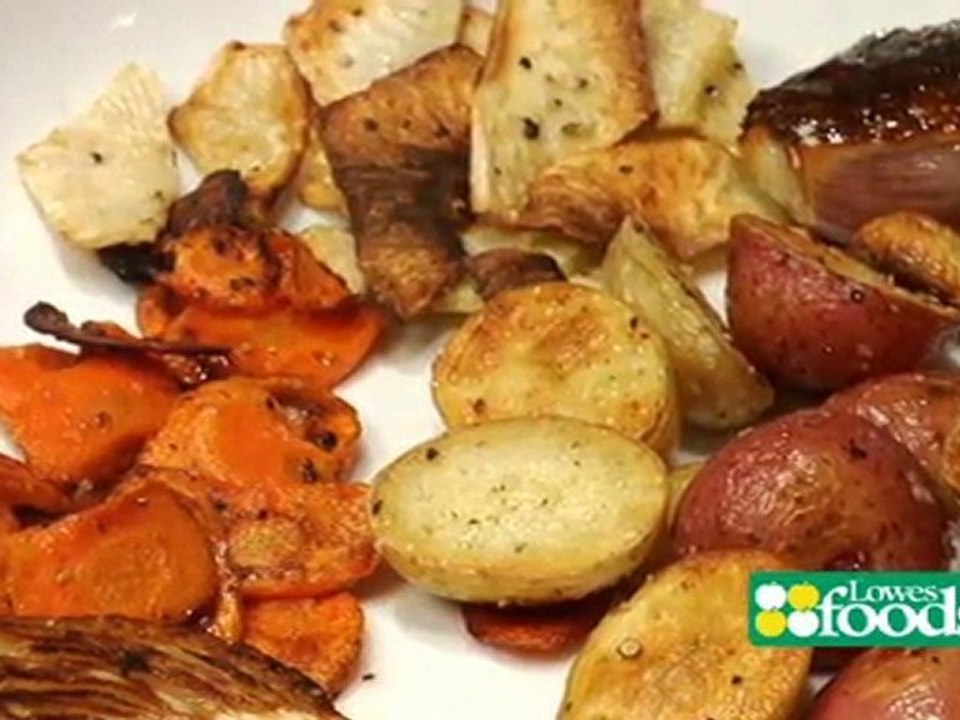 Roasted Root Veg Salad with Shallot Vin