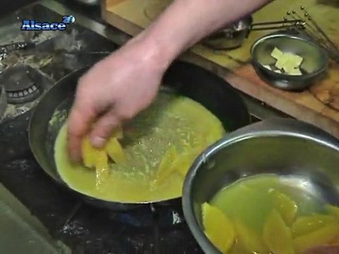 Recette : nage d'oranges aux crêpes en chaud et froid