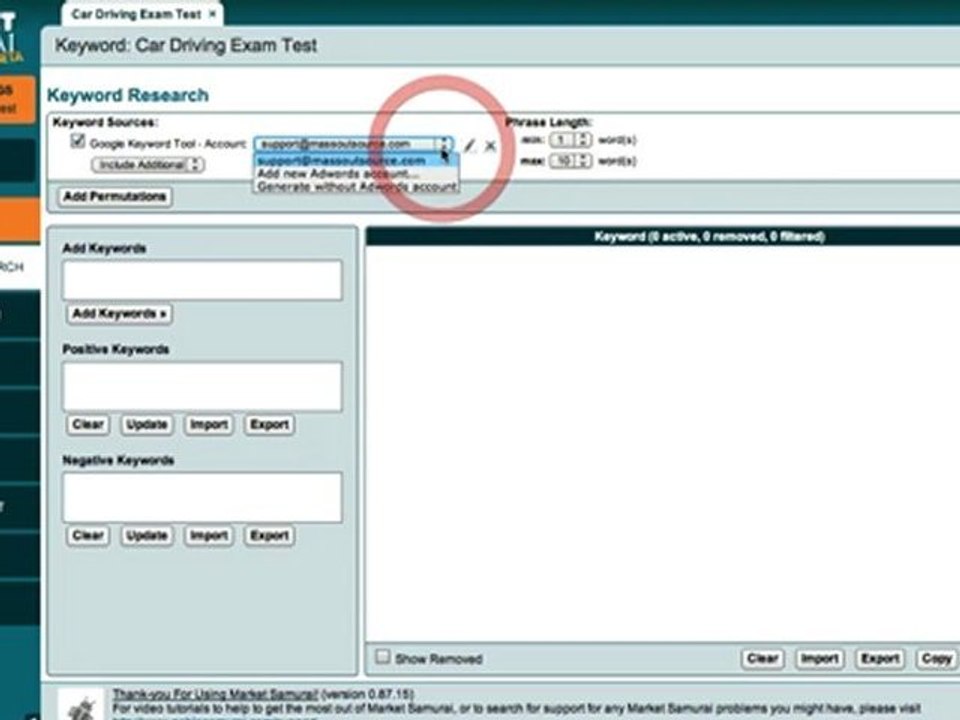 Finding Profitable Keywords In Market Samurai Pt 1
