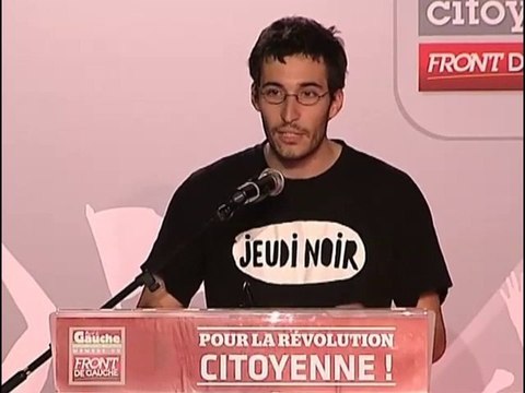 Simon Cottin Marx de Jeudi Noir invité au Congrès du PG