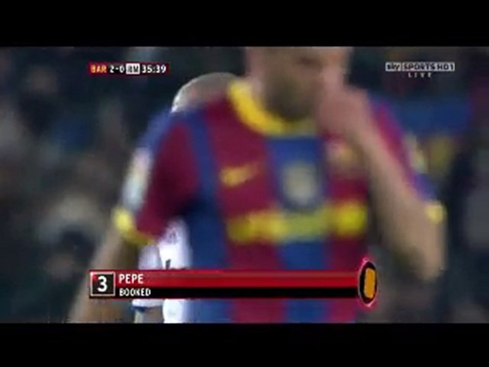 Pepe hits Messi tackle