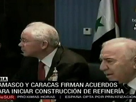 Damasco y Caracas firmaron acuerdos para iniciar la construcción de refinería