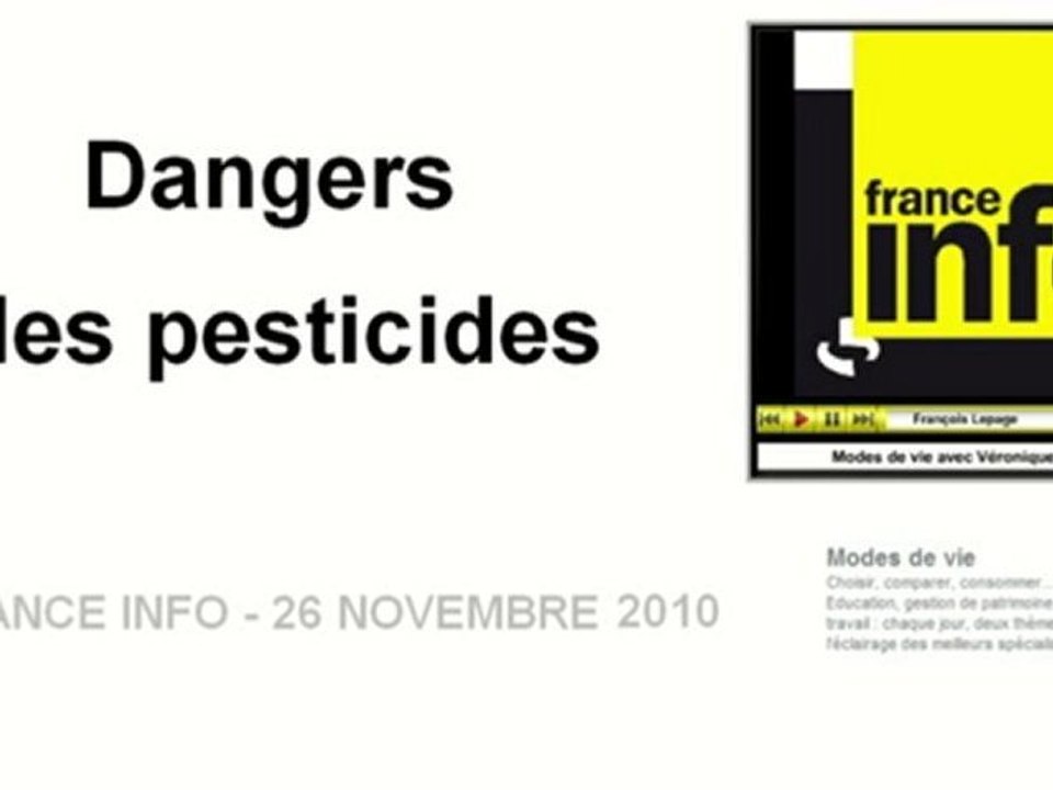 Des femmes malades des pesticides - France Info - nov 2010