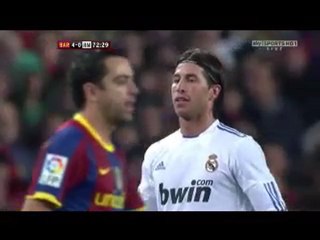 Sergio Ramos vs Villa kick [FC Barcelona-Real Madrid 5-0]