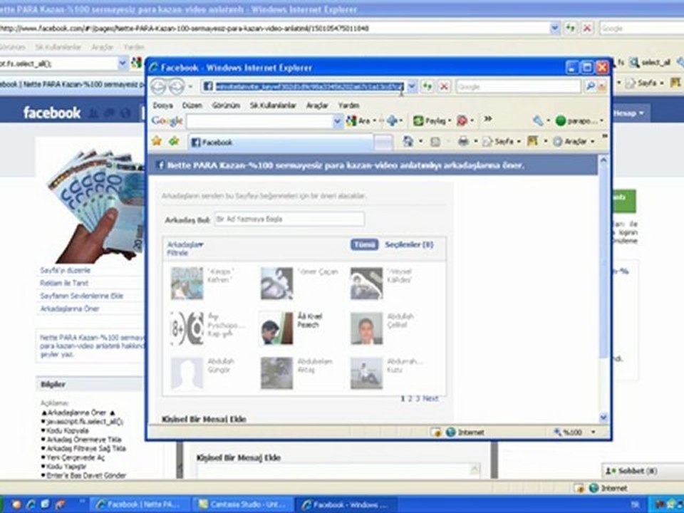 FACEBOOK HAYRAN SAYFASINI ARKADAŞLARA TOPLU ÖNERME