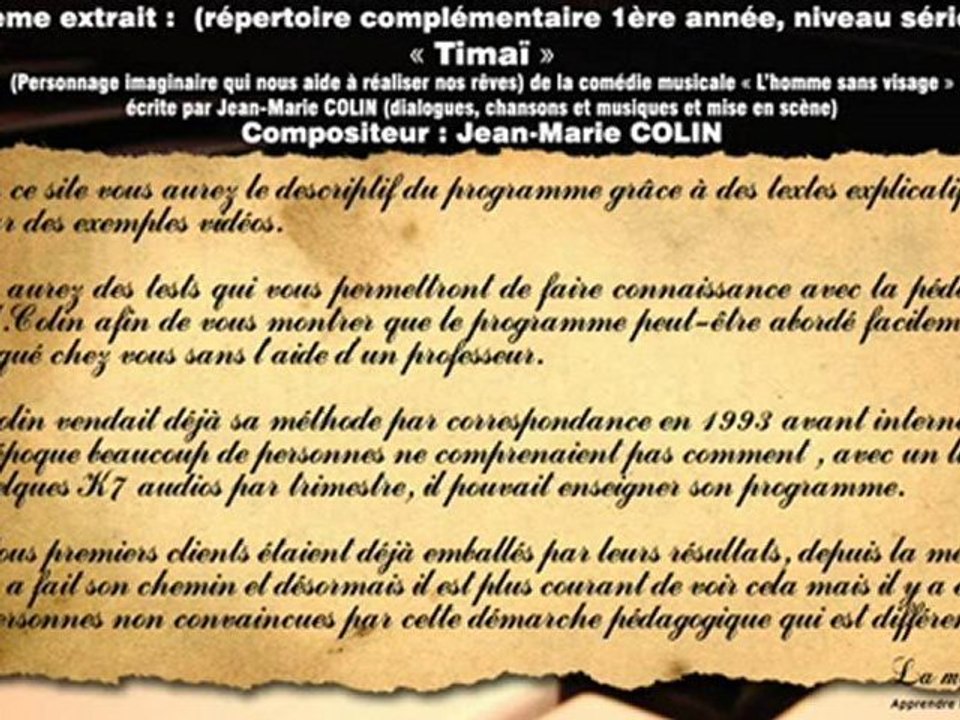 Présentation de la méthode Colin