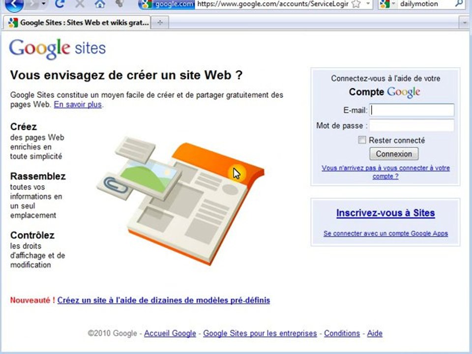 google créer un site