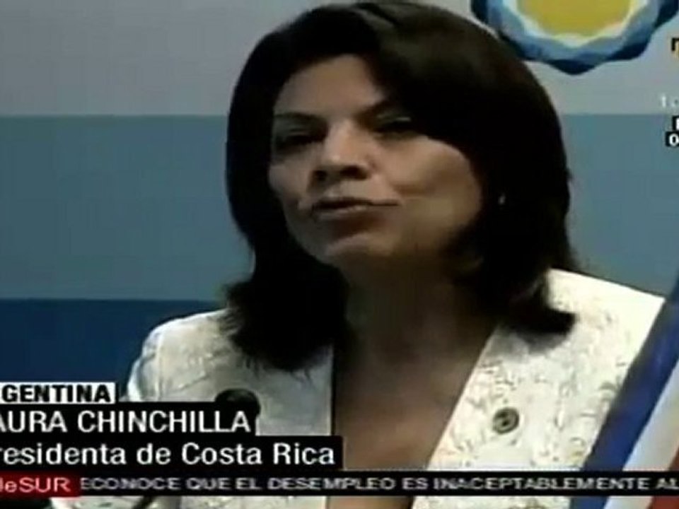 Laura Chinchilla llama a naciones del hemisferio a sumarse a diferendo
