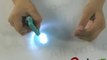 E00942-3 LED Light Blue Mini Solar Power Flashlight Torch Ke