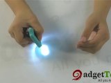 E00942-3 LED Light Blue Mini Solar Power Flashlight Torch Ke