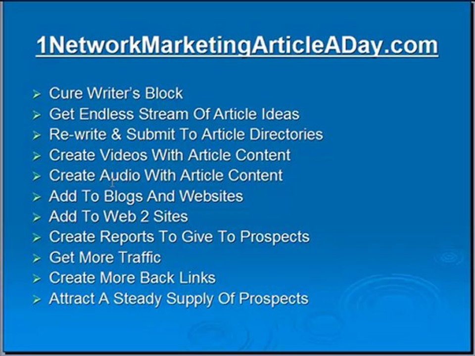 Network Marketing Articles