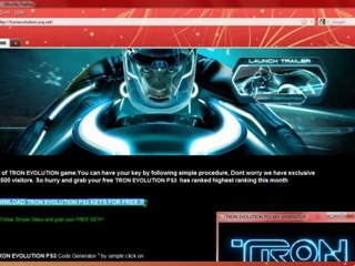PS3 SERIAL KEYS TRON EVOLUTION 100% WORKING