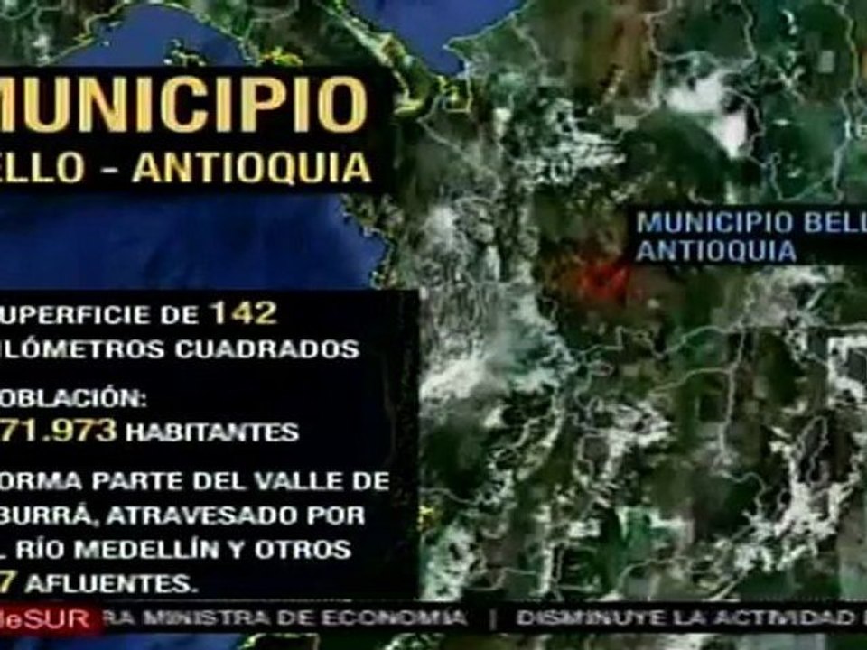 Localidad de Bello, en Colombia, fuertemente afectado por invierno