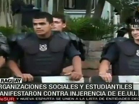 Organizaciones sociales y estudiantes paraguayos se manifestaron contra injerencia de EE.UU.