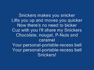 New Snickers Candy Bar Jingle