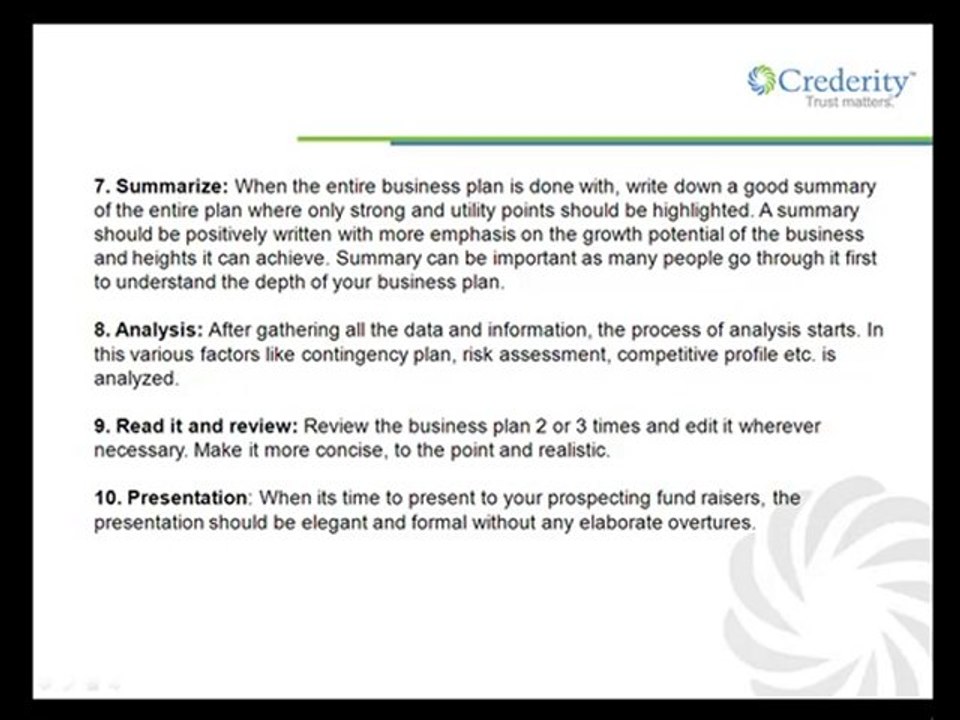 10 Take-Aways for Writing a Business Plan