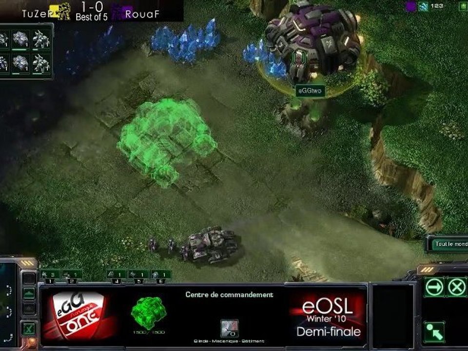 TuZeR vs RouaF 2/5 - Starcraft 2 - Demi eOSL Winter '10