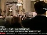 Vargas Llosa arremete contra gobiernos progresistas, al recibir el Nobel