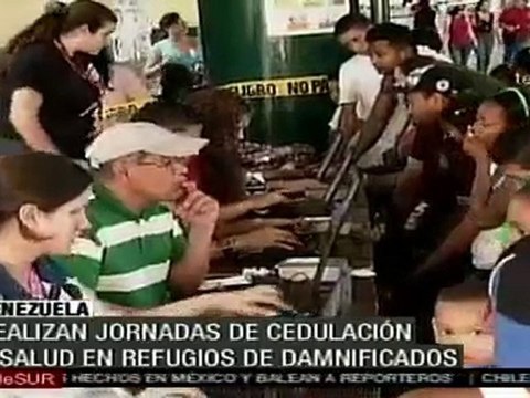 Venezuela: En refugios de damnificados se organiza futura entrega de viviendas