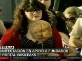 Manifestación en Australia en apoyo a Assange