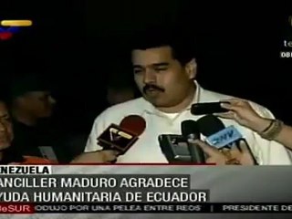 Nicolás Maduro: agradece ayuda humanitaria proveniente de Ecuador