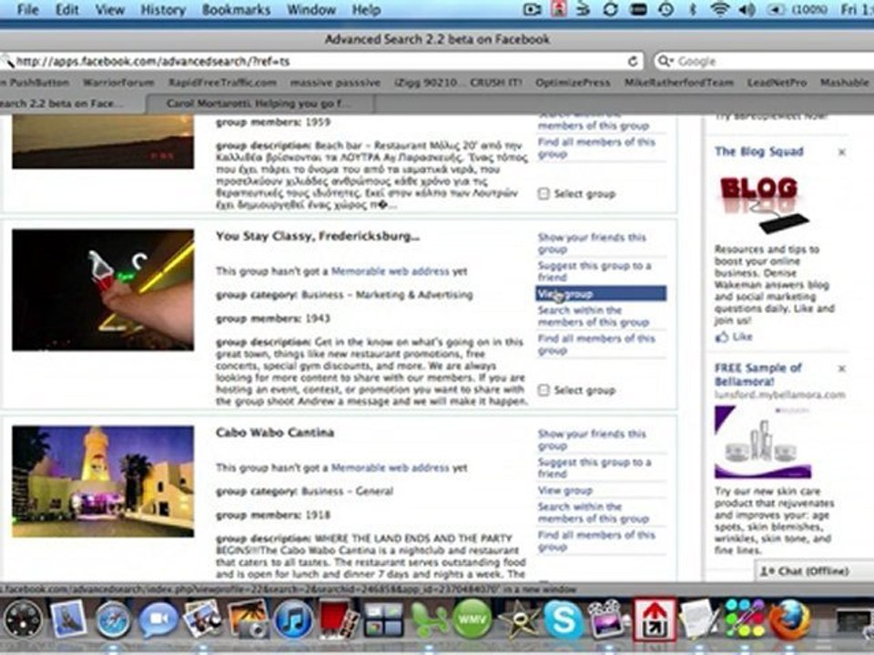 Using Facebook's Advanced Search App