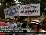 Australianos se manifiestan en apoyo a Julian Assange