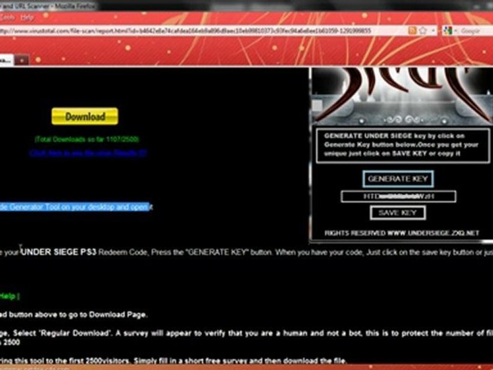 DOWNLOAD UNDER SIEGE PS3 SERIAL KEYS 100% GEUNINE KEYS