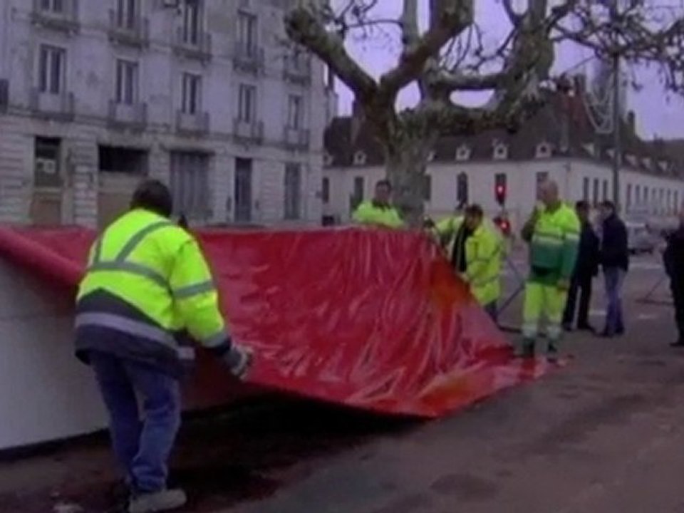 Chalon sur Saône, mur anti-crue, une première en France