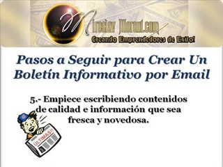 Pasos para Elaborar Un Boletin Informativo por EMail