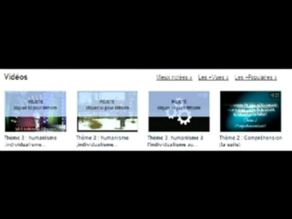 videos rejetées (liens pour les voir sous la video)