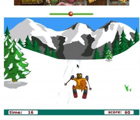 Jeu de ski avec un écureuil