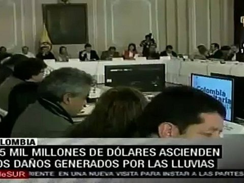 Lluvias provocaron pérdidas por 5 mil millones de dólares en Colombia (oficial)