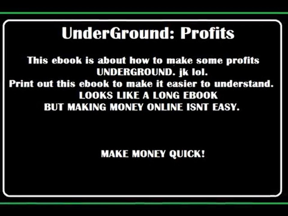 EBOOK: UNDERGROUND PROFITS