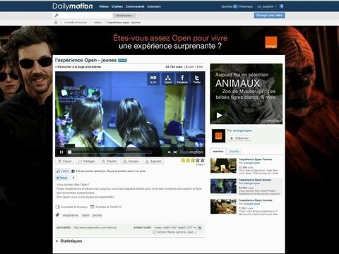 Campagne Orange Open - Vidéo à choix multiples