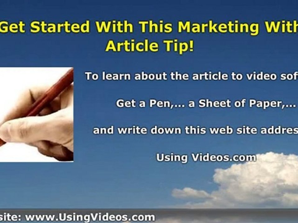 Marketing With Article Tip