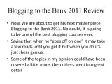 Blogging to the Bank 2011 Review and Bonus