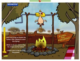 Jeu avec une dinde à faire voler